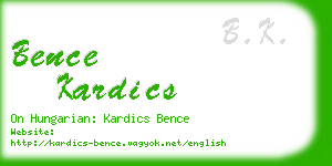 bence kardics business card